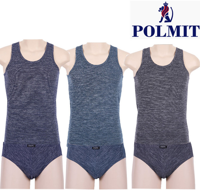 폴밋 부드러운 남성속옷세트 남자 스판 런닝 + 삼각팬티 6종