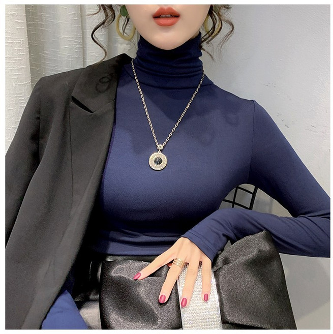 케익 초이스 여성긴팔티 여자긴팔티 착붙 터틀넥 목폴라 섹시 데일리 목티 긴팔 레이어드 이너 티셔츠 S318