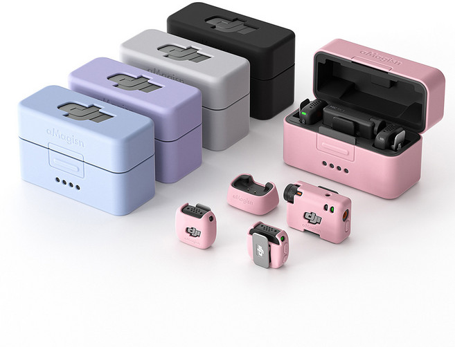 DJI MIC MINI 전용 컬러풀 실리콘 커버 세트 무선 마이크 미니 오즈모 액션 포켓, 2TX+1RX+케이스, 블루, 1개