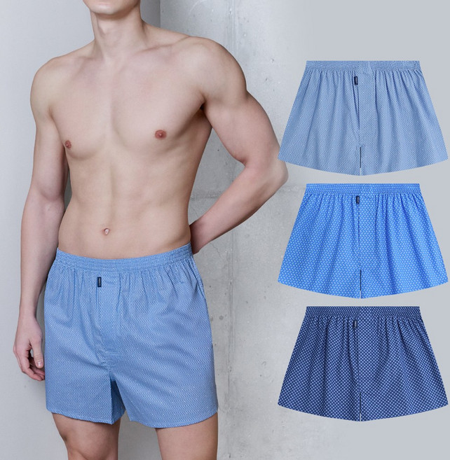 BYC 남자 쿨 코튼 순면 트렁크팬티 3종세트