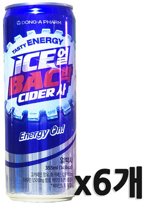 동아제약 얼박사 얼음 박카스 사이다 355ml 에너지드링크, 6개
