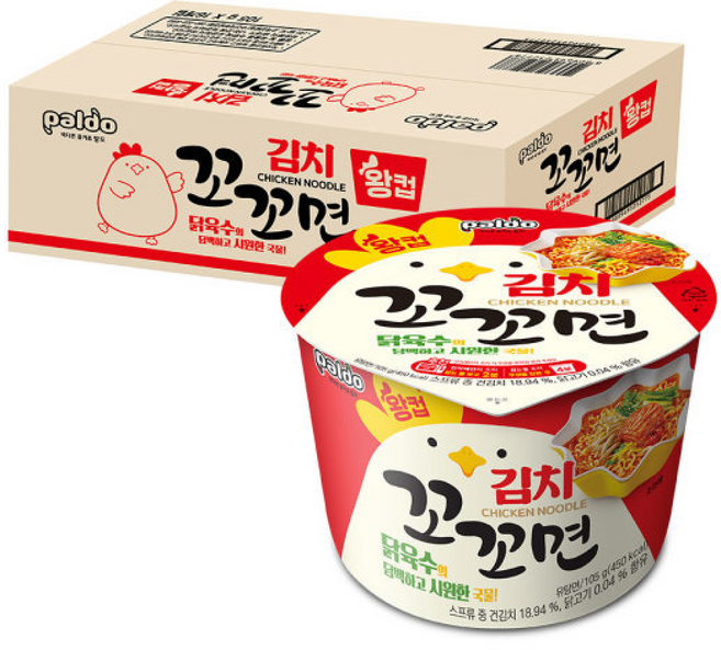 8위 - 꼬꼬면 김치 왕컵 105g, 16개