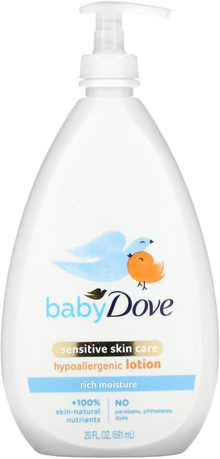 Dove 베이비 민감성 피부 관리 저자극 로션 풍부한 수분 (591 ml) 2팩, 1개, 591ml - 쿠팡