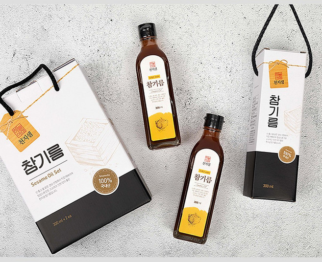 지리산 산청 국내산 고소한 참기름, 1개, 300ml