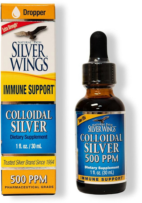 내추럴 패스 실버 윙스 콜로이달 500PPM 호박색 액상 1액량 온스 (1팩), 1 Fl Oz (Pack of 1), 1개