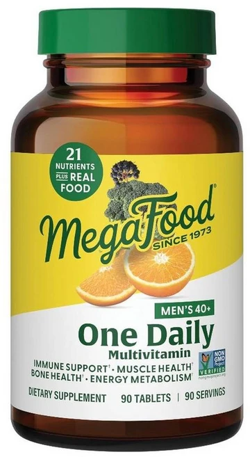 메가푸드 40세 이상 남성용 원 데일리 멀티비타민 3개월분, 1개, 90정 - 쿠팡