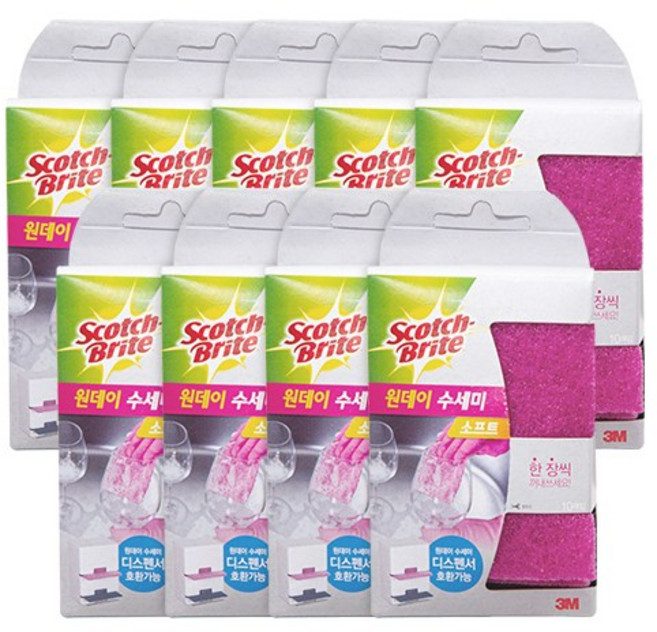 스카치브라이트 원데이 수세미 소프트, 9개, 10개입