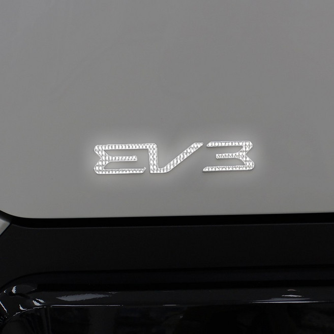 [오카] 2025 EV3 호환상품 리어 레터링 반사 포인트 튜닝 스티커, 1세트, 화이트