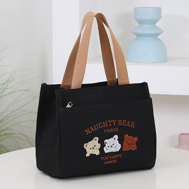 베네피온 캔버스 데일리 토트 숄더백 지퍼 에코백