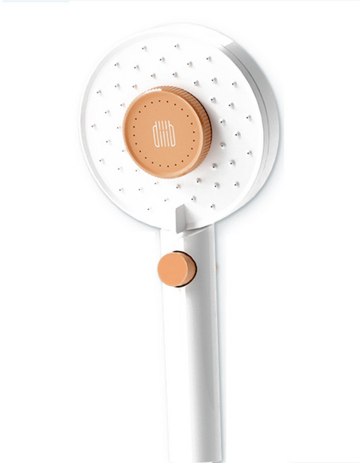 Diiib Dabai 조절 가능한 유량 가압 샤워 헤드 액체 0.8mm 부스트 3 스플래시 모드 욕실 액세서리, 01 오렌지, 1개