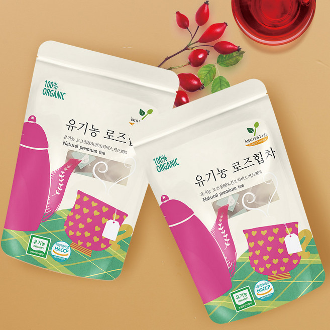 [임박특가]유기농 로즈힙차 허브차 허브티 티백 25개입 2027.01.04까지, 1개, 1g