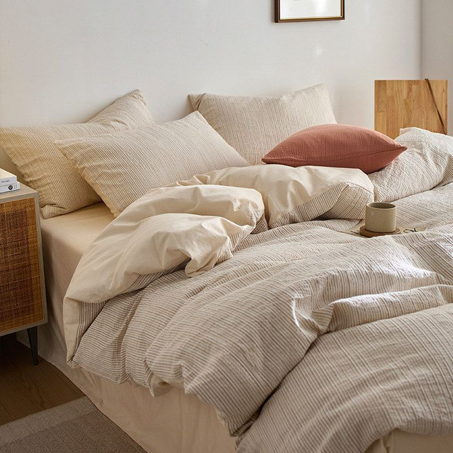 순면 침구 세트 베개 이불 매트 커버 더블 수퍼싱