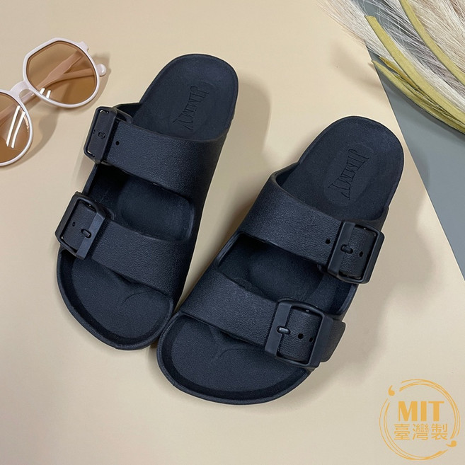 JIMMY MIT台灣製 涼拖鞋, 黑,男款-42