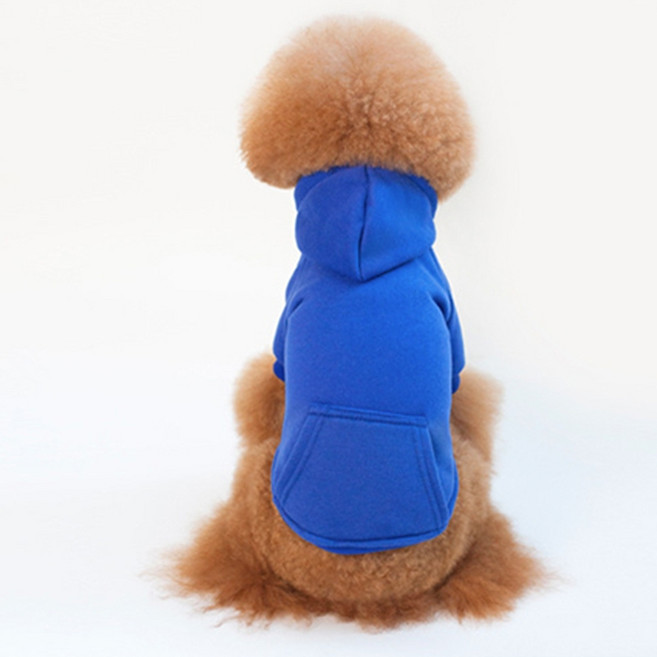 OSON 애견 의류 강아지 옷 후드티 겨울 기모 후드 개옷 반려견 패션, 1개, 블루