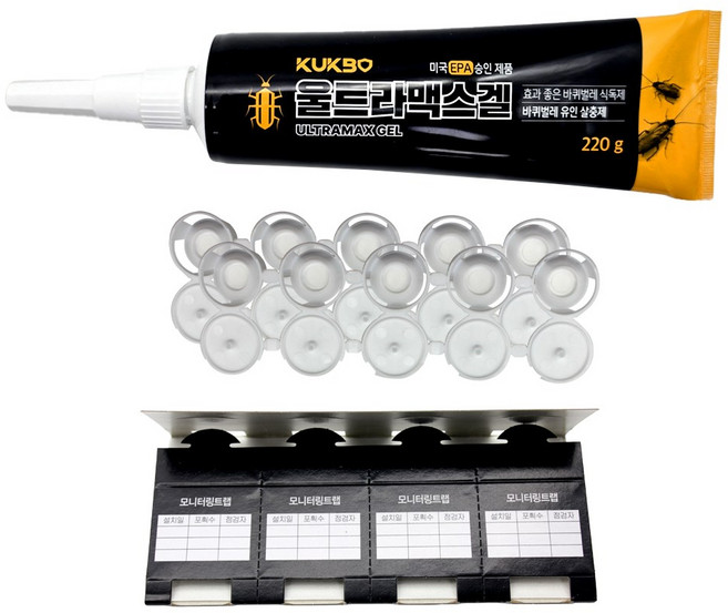 모든더케어존 울트라맥스겔 40g 바퀴벌레약 바퀴벌레살충제 바퀴벌레 퇴치 박멸 먹이통 트랩, 겔(튜브형)220g+먹이통10개+모니터트랩4개, 1개