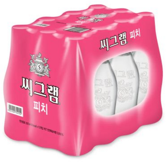 씨그램 피치 무라벨 350ml 총12입