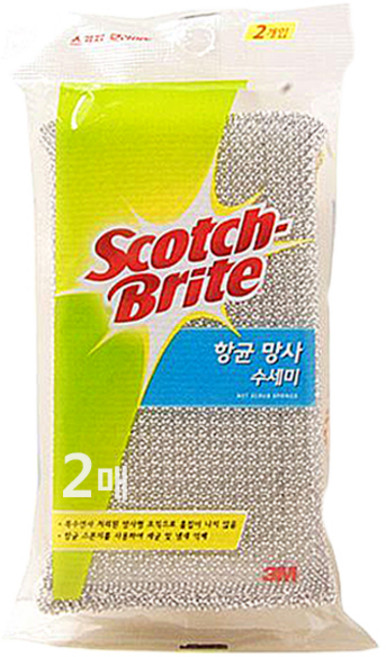 스카치브라이트 3M 항균 망사 수세미, 2개입, 1개