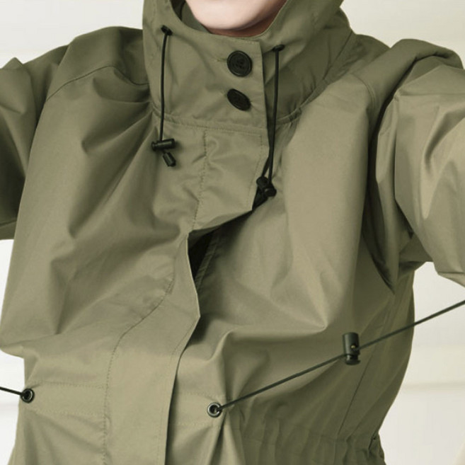 여성 골프 우의 레인 코트 바람막이 윈드 자켓, 카키, 1개