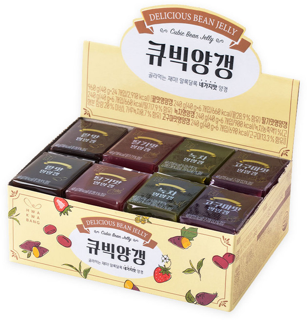 화과방 큐빅양갱 (40gx24개입) +쇼핑백, 1개, 960g