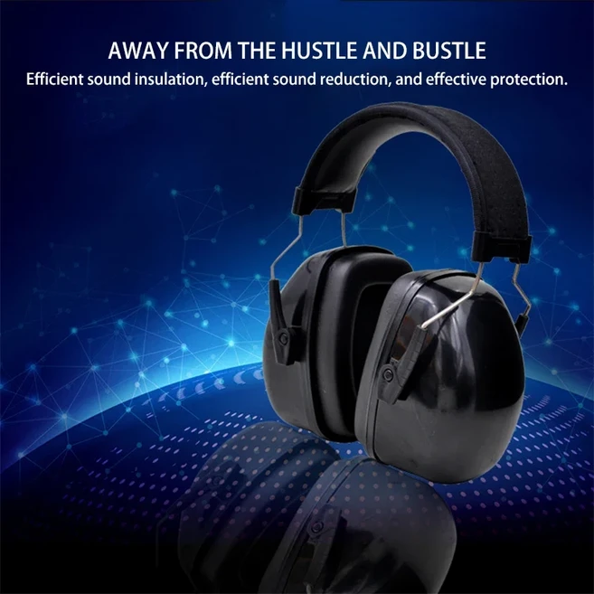 슈퍼 강력한 음소거 귀마개 귀 보호기 작업자 소음 방지 학생용 수면 감소, 02 검정색