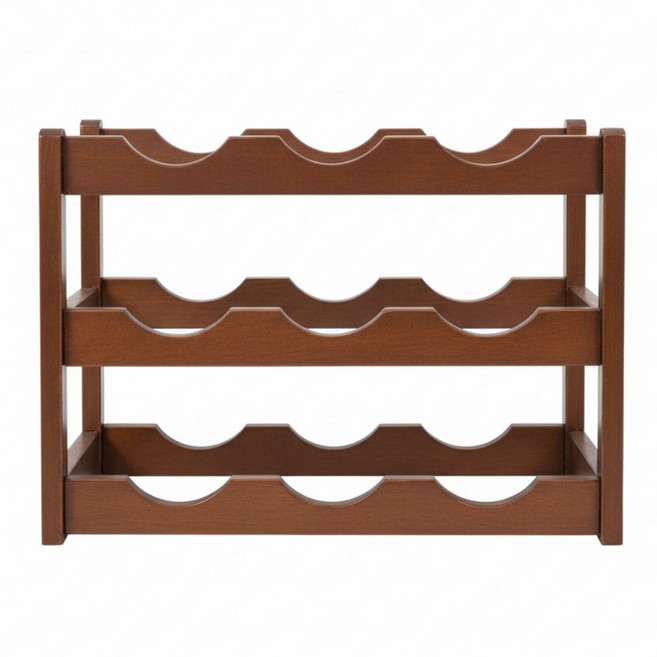 투윅스 우드 와인 거치대 진열장 와인렉 술병 보관대 거치형 진열대, 9구, 1개, 갈색 대나무