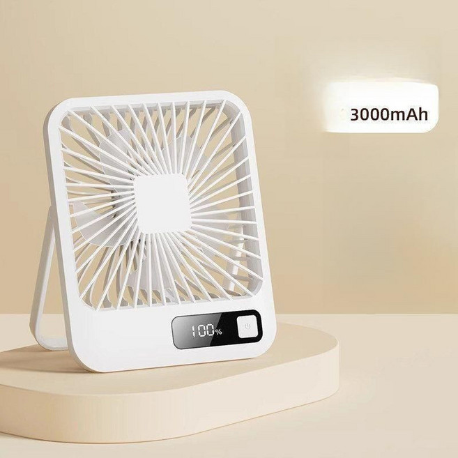 탁상형 미니 냉풍기 책상용 USB충전 저소음 쿨러, 옵션, 충전 모델-화이트 3000mAh