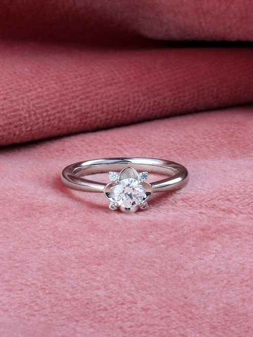 샤밍 다이아 5부 연꽃 반지 랩 그로운 예물 프로포즈 기념일 선물 14K 18K 결혼