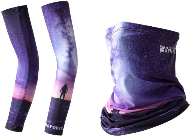 테일스타 헐렁한 스포츠 쿨마스크 쿨토시 2종세트 자외선차단 골프 등산 팔토시, 갤럭시