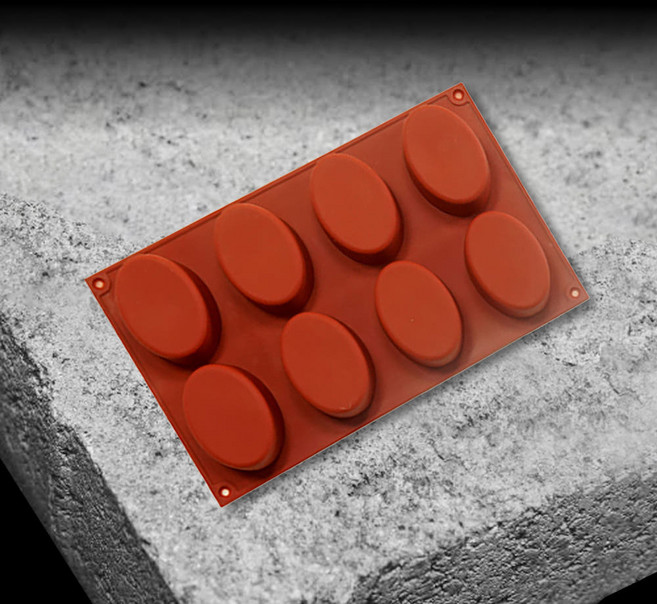 비즈쿡 스몰 실리콘 몰드, 1개, 오발 8구