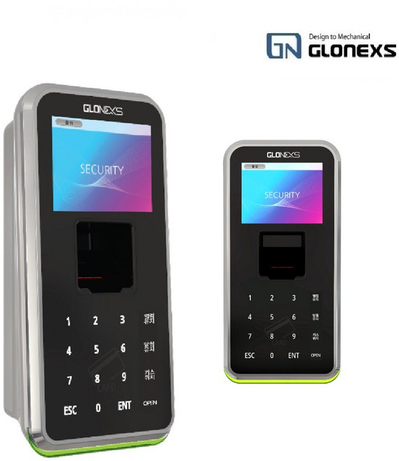 [HKT] GM-F1000 글로넥스 단독형 지문인식기 출입문통제기 칼라LCD 스마트리더기, 실버