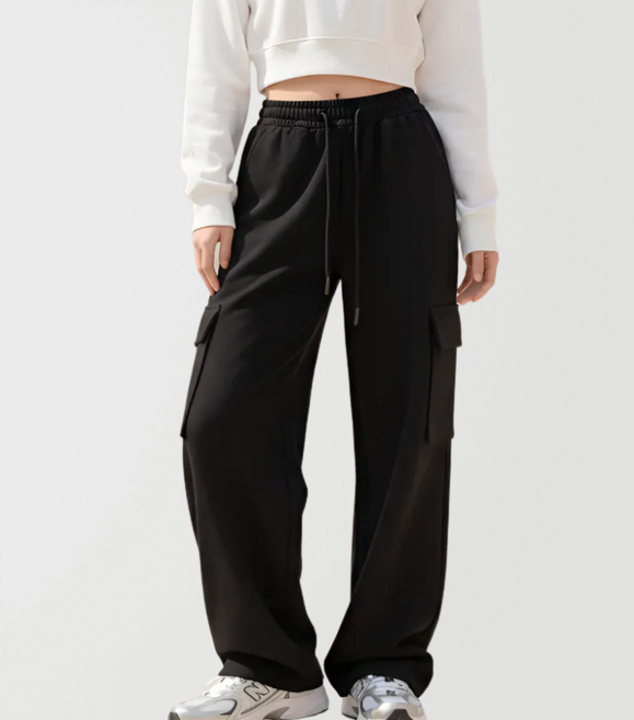 바이제제 여성 트레이닝바지 조거 카고팬츠 와이드 츄리닝
