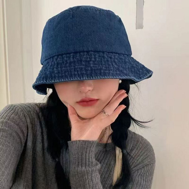 유행없는 사계절 활용템 남자 여자 데님 청 벙거지 캐주얼 모자 벙거지 데님 포인트아이템 스티릿룩 꾸안꾸 dew+3683FG