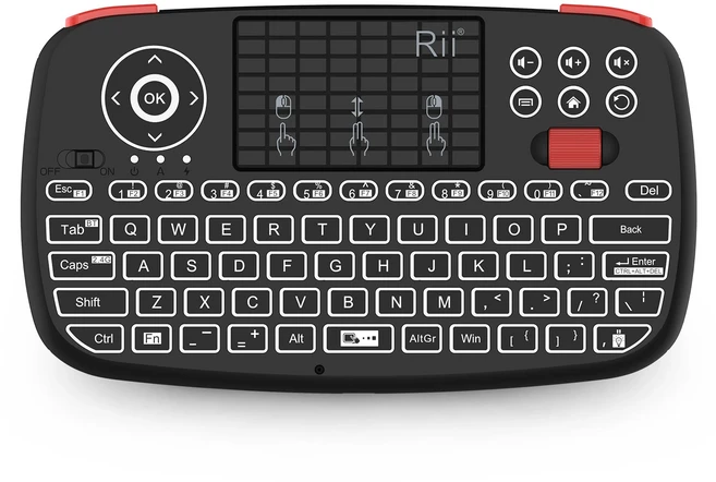 Rii i4 미니 BT 무선 키보드(터치패드 포함) Windows Android TV Box 스마트 2.4GHz 백라이트 마우스 원격, 01 CHINA, 02 English Keyboard