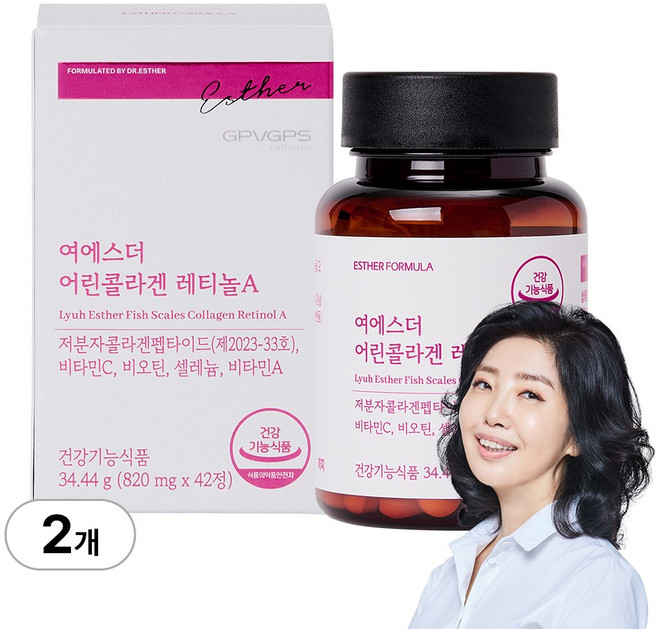 여에스더 어린콜라겐 레티놀A (국내최다 인체적용시험 보유 콜라겐 원료) 국민영양 프로젝트, 2개, 42정
