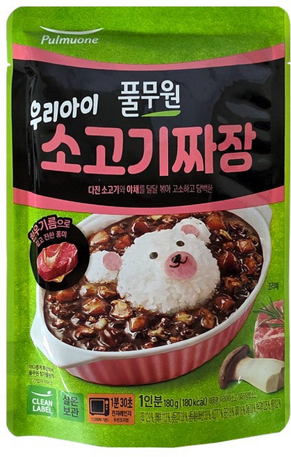 풀무원 우리아이 소고기짜장 덮밥소스, 180g, 1개