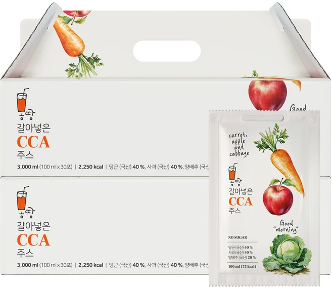 몽땅 갈아넣은 CCA 주스, 60개, 100ml - 쿠팡