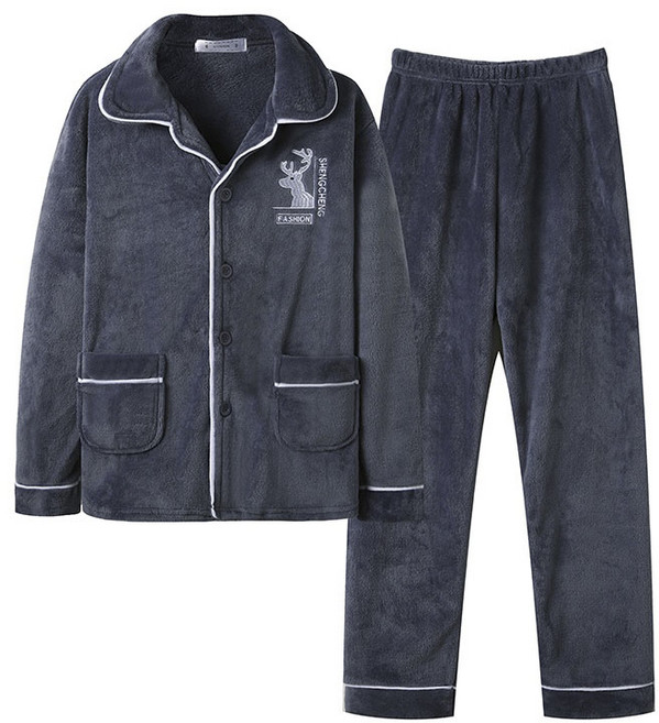 퍼투 남성 플란넬 홈웨어 상하의 세트