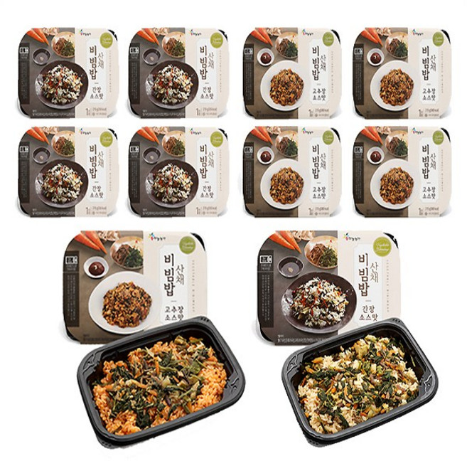 하늘농가 산채비빔밥_간장소스맛 고추장소스맛, 215g