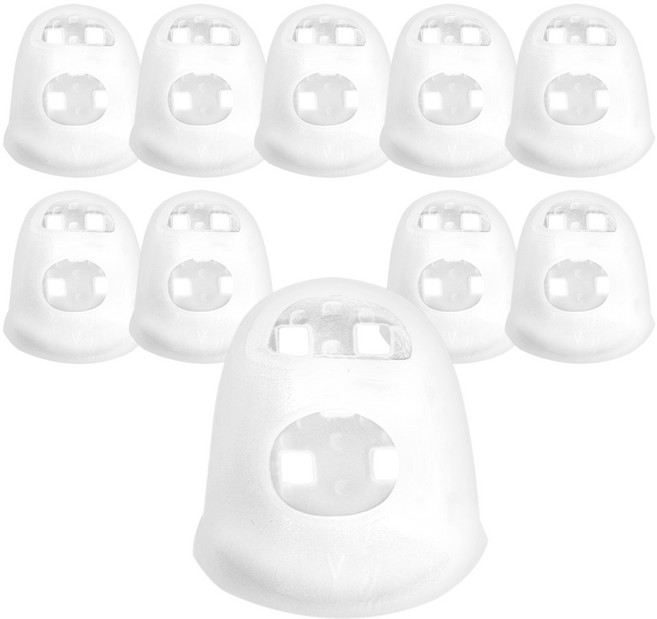 삼팔공스튜디오 사무용 사무실 미끄럼방지 종이 서류정리 기타 손가락 실리콘 골무, 10개, 화이트XXL
