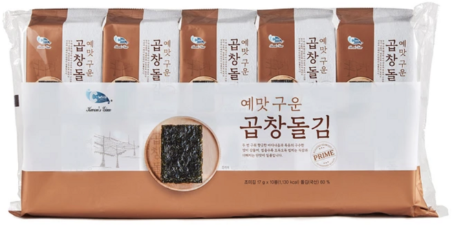 C-WEED 곱창돌김 도시락 17g x 10봉 바삭한 반찬 조미김 구운김, 1박스