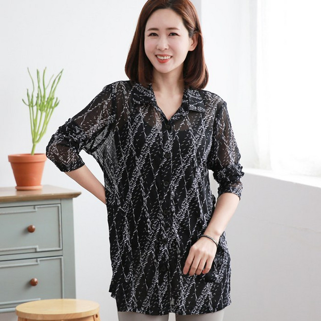 국민할매 by 귀욤할매 엄마옷 시스루 비조 블라우스[PN-427]