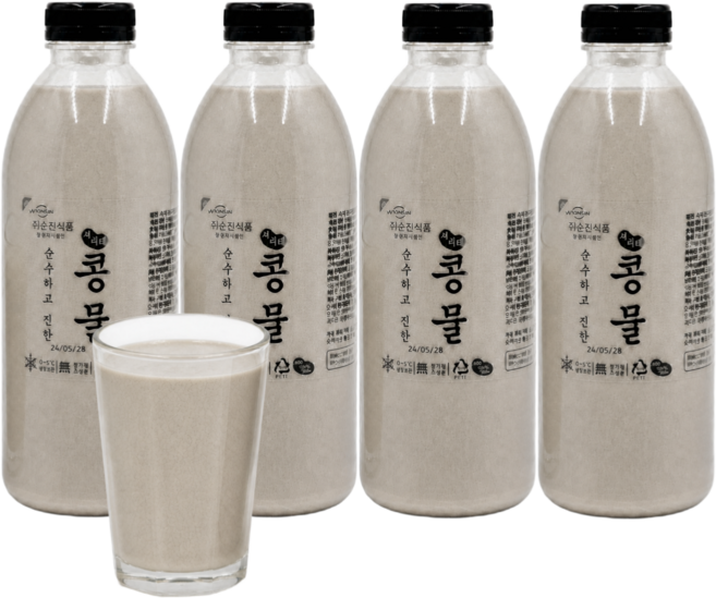명품소이 맷돌로간 100%국산햇콩 무첨가 진한 서리태콩물, 1세트, 4L