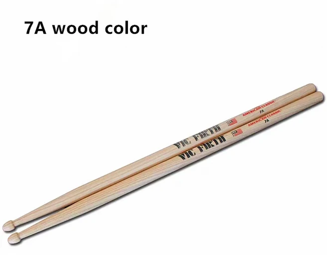 Vic Firth 드럼스틱 5A 5B 7A 재즈 록 내구성 타악기용 히코리 드럼 스틱, [08] 5B wood color, 1개