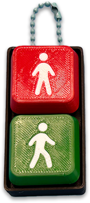 키보드 피젯 키캡 청축 2구 4구 키링, 1개, 신호등