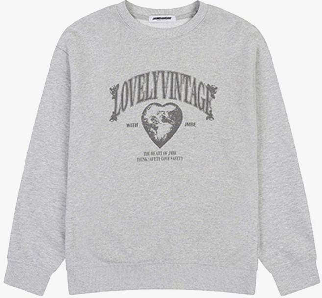 여성) 하트 레터링 보스쮸리 맨투맨 AP1WTS157-MG