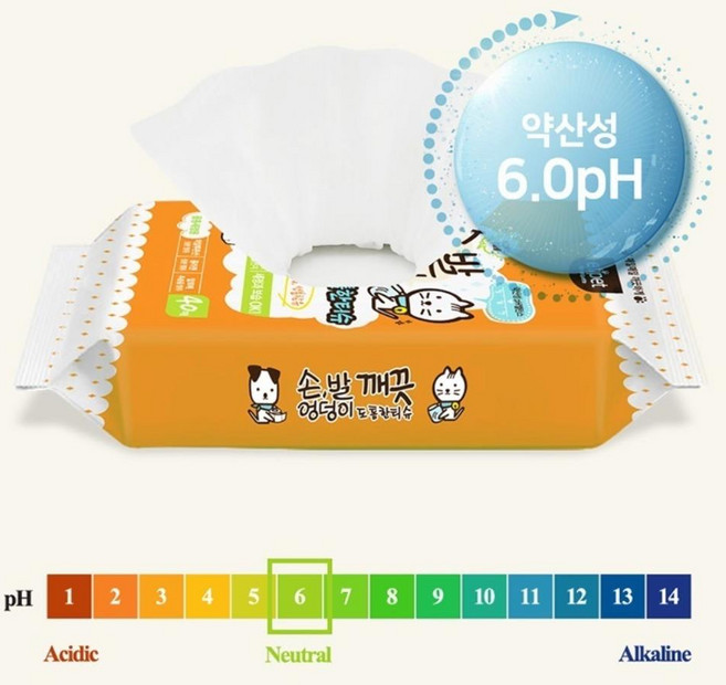 고양이 피모케어 도톰한 빅사이즈 물티슈 새끼고양이 귀청소 노령묘 발바닥 보습성분함유 오줌냄새 냥냥이, 1개