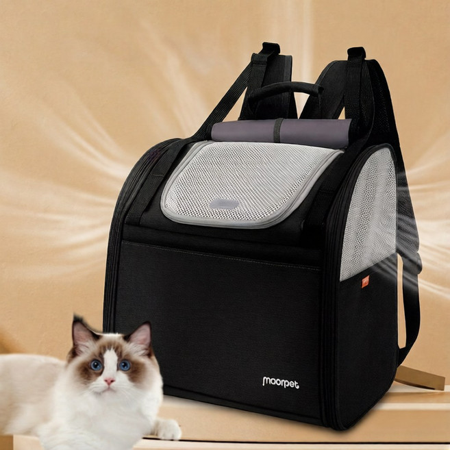 반려동물 이동가방 강아지 고양이 백팩 가방 초경량 다용도 반려동물백팩, 1개, 블랙(BK)