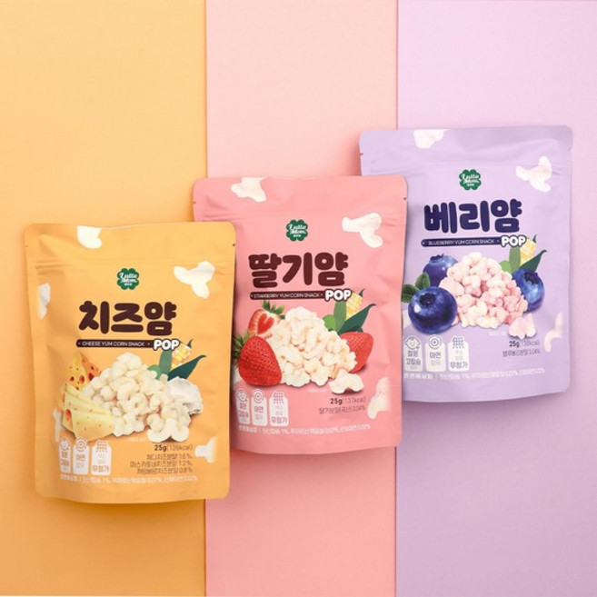 [룰루맘] 얌3종 모음전(치즈/베리/딸기), 얌 3종 각 3봉(딸기/베리/치즈), 25g