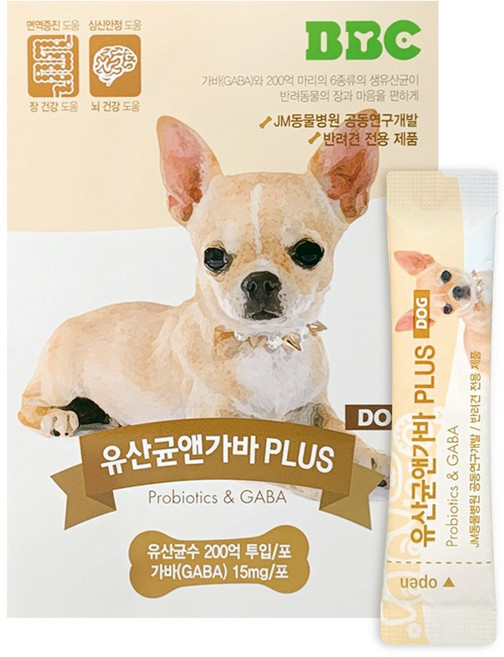 BBC 강아지 유산균앤가바 PLUS 영양제, 30회분, 장건강/유산균, 1개