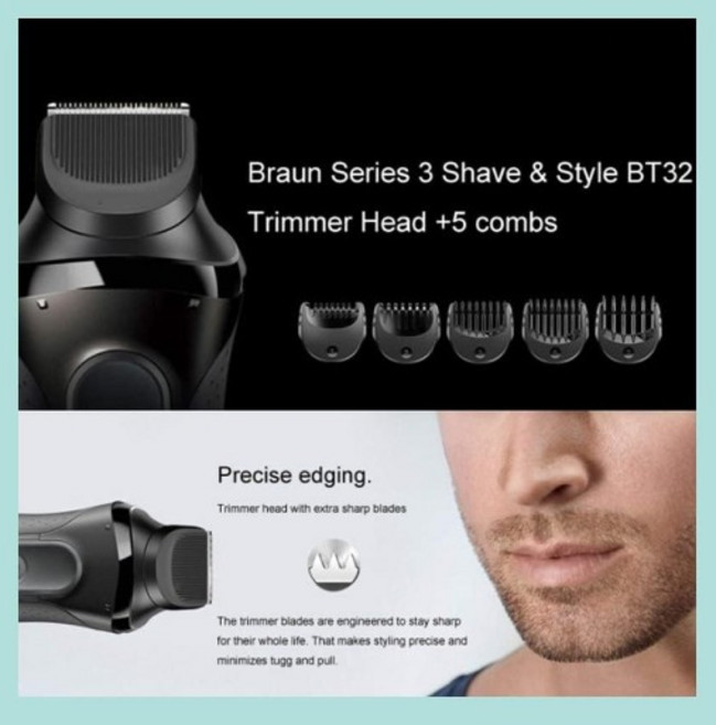 브라운 시리즈 3 전기 면도기 300S 301S 310S 320S 330S 340S 360S 380S 3030S 3040S 3080S용 교체 트리머